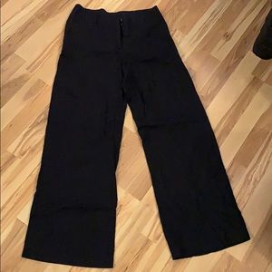 Navy Wide leg linen pants